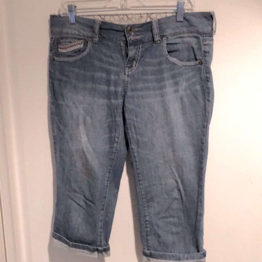 Medium to Light Blue Thin Long Denim Shorts Size9